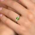 thumbnail image 4 of Gem Stone King 10K Yellow Gold Green Peridot and White Moissanite Engagement Ring for Women | 1.22 Cttw | Oval 7X5MM | Gemstone August Birthstone | Size 7, 4 of 7