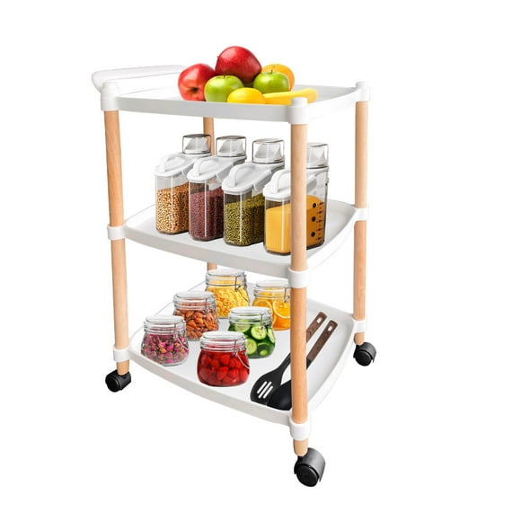 Carrito de Almacenamiento LUMO Auxiliar Bar Restaurante Multiusos Blanco