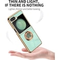 thumbnail image 2 of Compatible with Samsung Galaxy Z Flip 5 Case for Women Men Cute Samsung Z Flip 5 Protective Case Shockproof with Stand and Luxury Plating Gold Edge Phone Case Cover (Light Green), 2 of 14