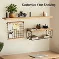 thumbnail image 6 of Cshidworld Bathroom Shelves Over Toilet with Storage Basket, 3+1 Tier Floating Shelf for Wall, Bathroom Floating Shelves with Toilet Paper Storage for Living Room Bedroom and Kitchen, Brown, 6 of 7