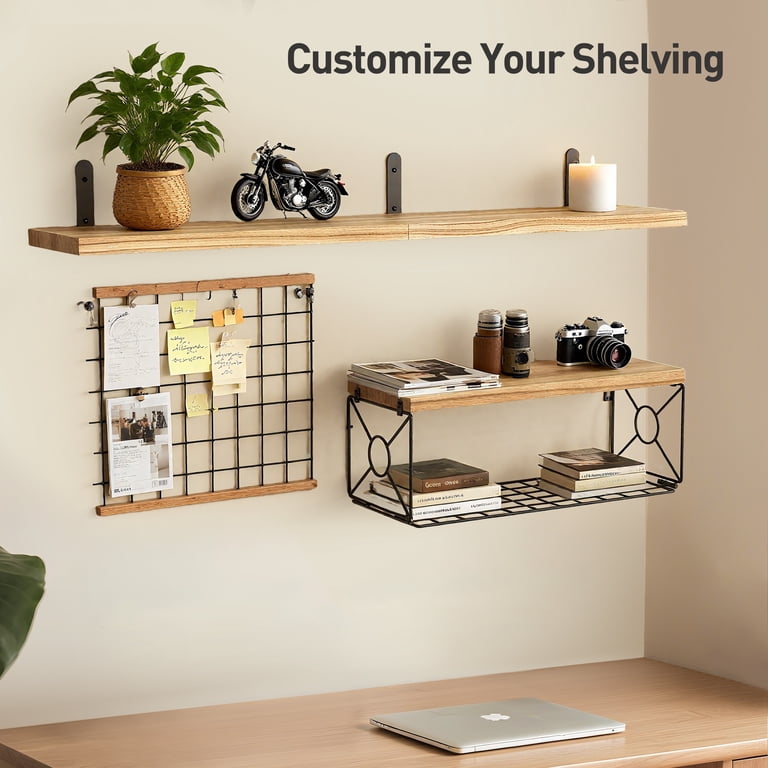 Cshidworld Bathroom Floating Shelves Over Toilet, 3-Tier Brown photo 6