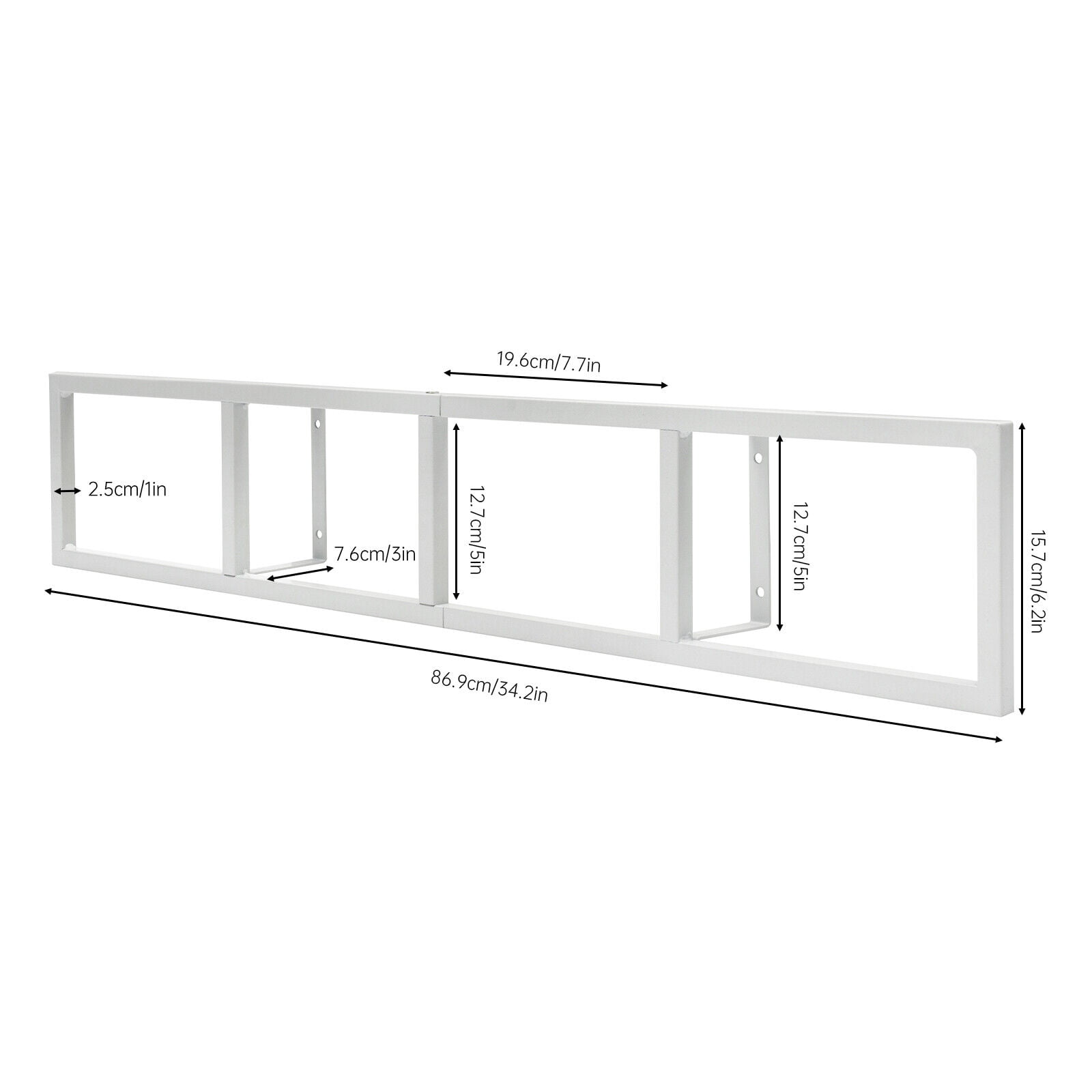 Miumaeov CD DVD Organizer Wall Mount 34 In Media Storage Rack Metal Floating Shelf Set of 5 White/Black