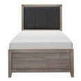 thumbnail image 3 of Lexicon Woodrow Contemporary Upholstery Headboard Wood Twin Bed in Gray/Black, 3 of 6