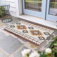 thumbnail image 2 of Southwest Geometric Doormat Outdoor Entrance 18"x30", Western Beige Grey Boho Vintage Wooden Absorb Moisture Dirt Door Mats, Non-Slip Rubber Backing Floor Mats Indoor, Low-Profile Front Door Rugs, 2 of 9