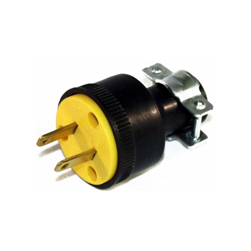 Replacement Part For Vacuum Cleaner Black Rubber Male Round 2Wire Plug W/Cord Clamp // 1723BOX