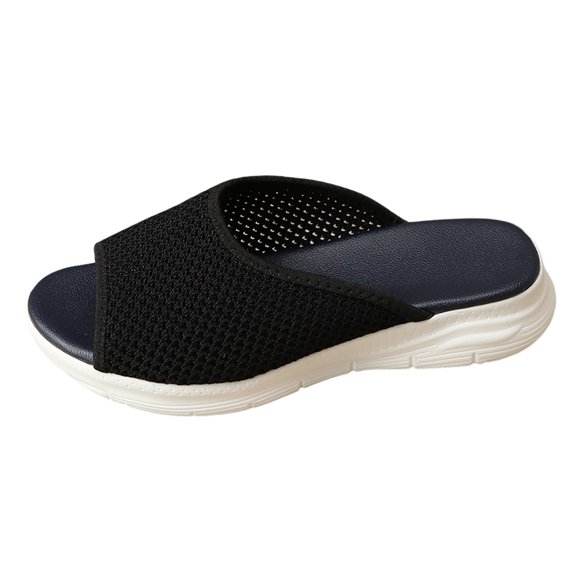 Slippers for Women,Slippers Comfort Casual Outings And Beach Vacations Featuring Open Toe Design Mesh Construction And Breathable Holes For Summer Wear,Womens Slippers,Black,8.5