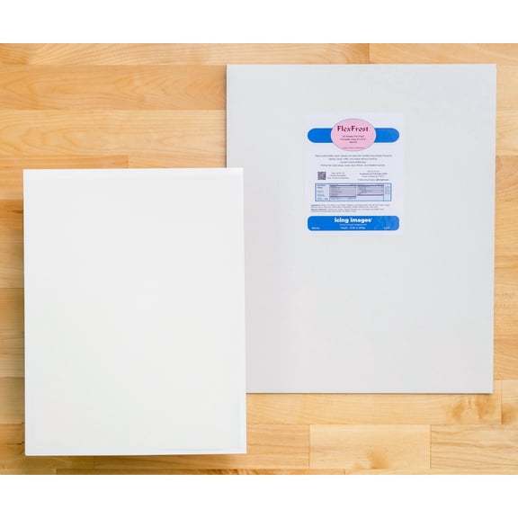 FlexFrost Edible Fabric Sheets(vanilla) - 8.5" x 11" - White - 20 sheets