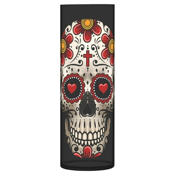JSTEL Sugar Skull Day Of The Dead Flower Vase Decorative Floreros for Home Decor Bedroom Living Room Office Table Shelf Bathroom