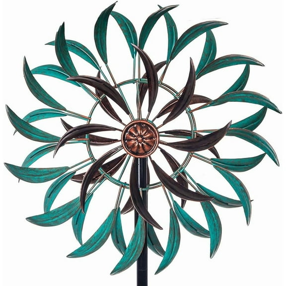 360° Outdoor Wind Spinner, Wind Sculpture Spinner with Metal Stake, Yard Art Decor for Patio, Lawn & Garden 63 * 13