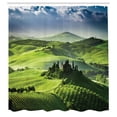 thumbnail image 2 of Ambesonne Landscape Shower Curtain, Sunrise in the Valley, 69"Wx70"L, Green Blue, 2 of 4