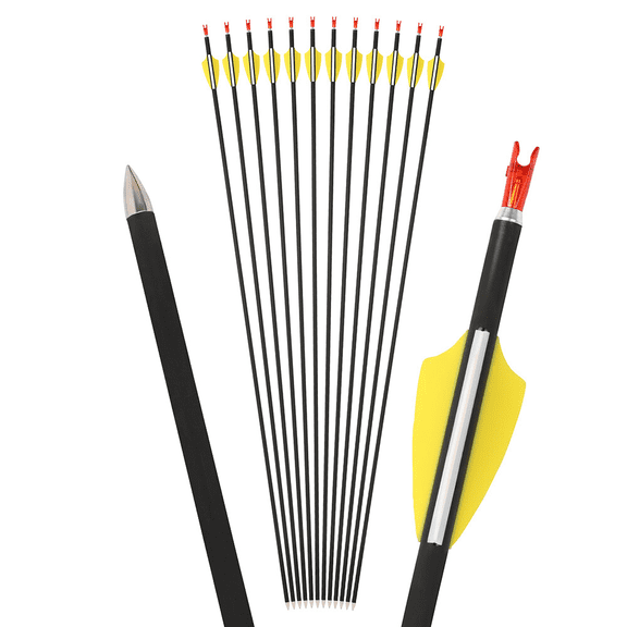 12pcs 30" Carbon Arrows Archery Spine 1000 ID4.2mm Shaft Recurve Bow Target Shooting