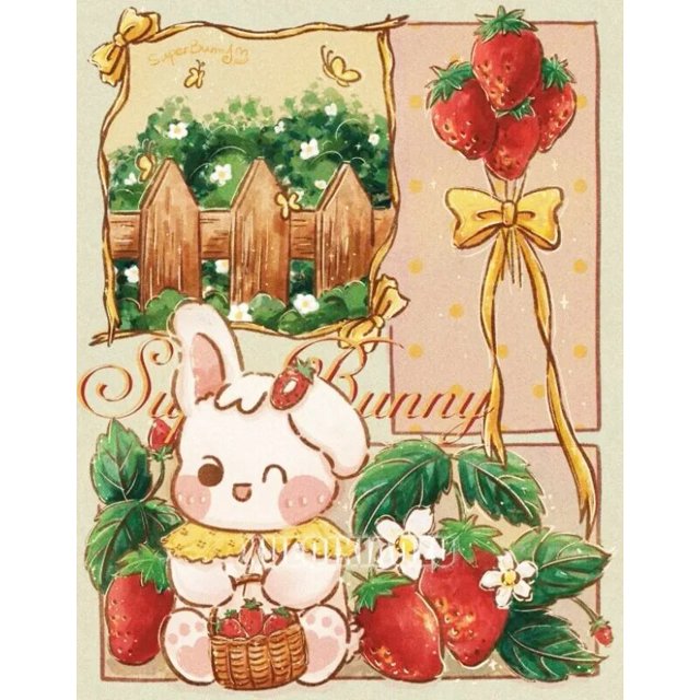 Pintura de diamantes AB de conejo y estrella en sueño, mosaico de diamantes bordado, imagen de dibujos animados, Kit de punto de cruz DIY, decoración del hogar, regalo de niña