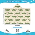 thumbnail image 2 of Beige Crocodiles Hearts Pattern Hooded Bath Towel，50"x30" for Ages 3 To 12 Kids, Quick Dry Lightweight Soft Microfiber Hood Beach Towel Cover Up for Kids, 2 of 7