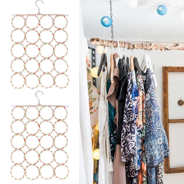 CTIRCHIU Tie Rack Holder Scarf Display Rack Stainless Steel Foldable for Closet Organization 1Pack
