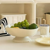 Qnjujn Fruit Tray, Elevated Pedestal with Removable Drain Plate Fruit Tray, Multi Purpose Serving Platter for Snacks Candy Display Party Kitchen Living Room Decor