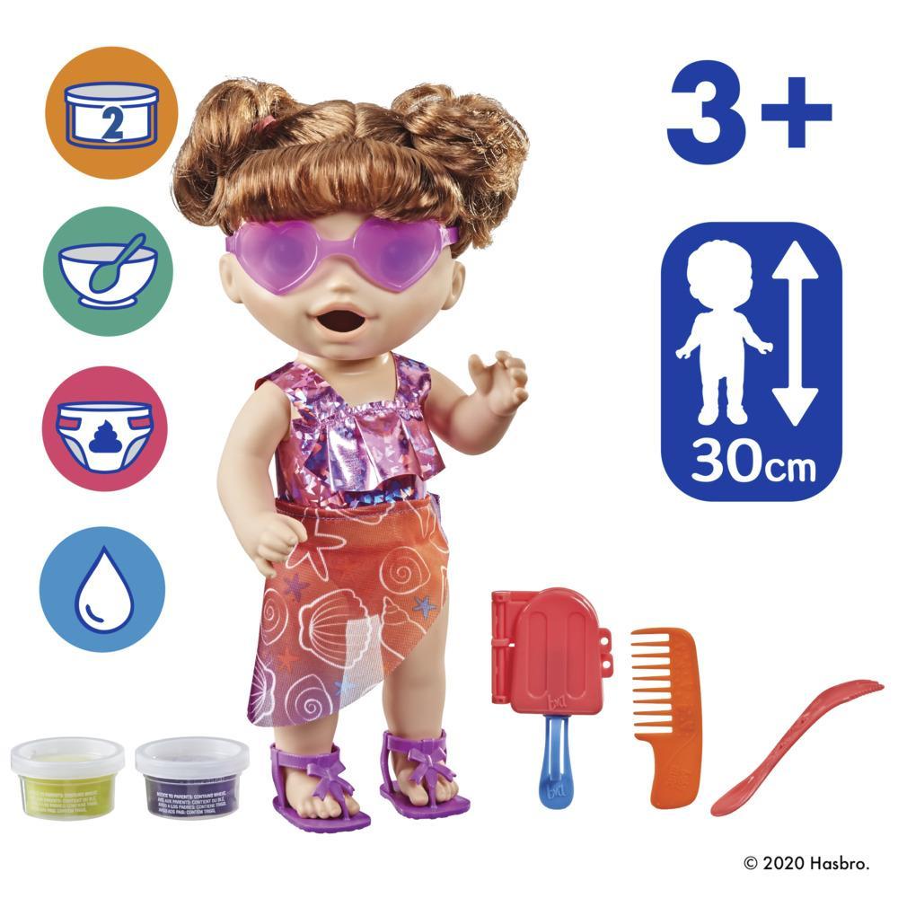 Baby Alive Sunshine Snacks Doll, Eats and "Poops," Waterplay Baby Doll, Ice Pop Mold, Toy for Kids 3 and Up, Brown Hair - image 5 of 7