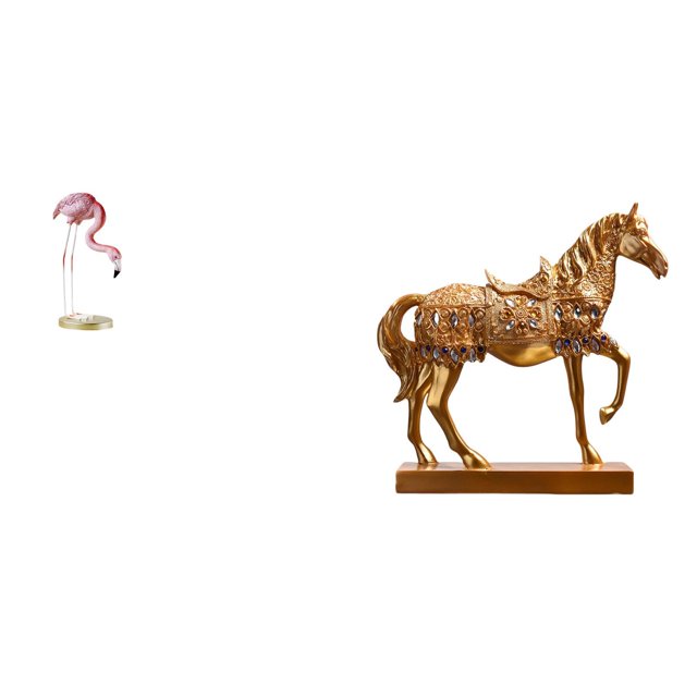 Estatua de flamenco de resina, escultura, figura de caballo, adorno de jardín, figura de pájaro, figura decorativa de resina pintada a mano, adecuada