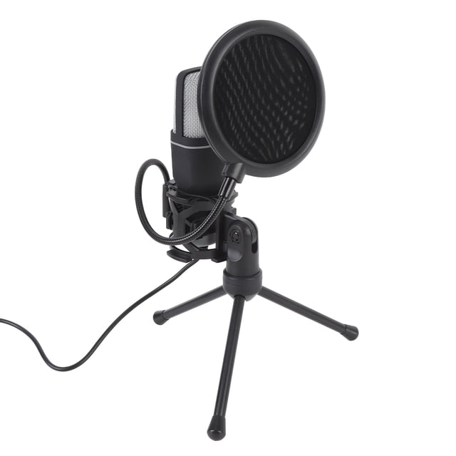 Gaming Microphone, USB Wired RGB Lighting PC Microphone Windproof Sponge for Streaming