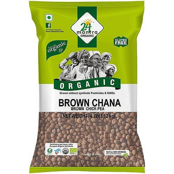 24 Mantra Organic Kala Chana / Brown Chickpeas - 4 lbs