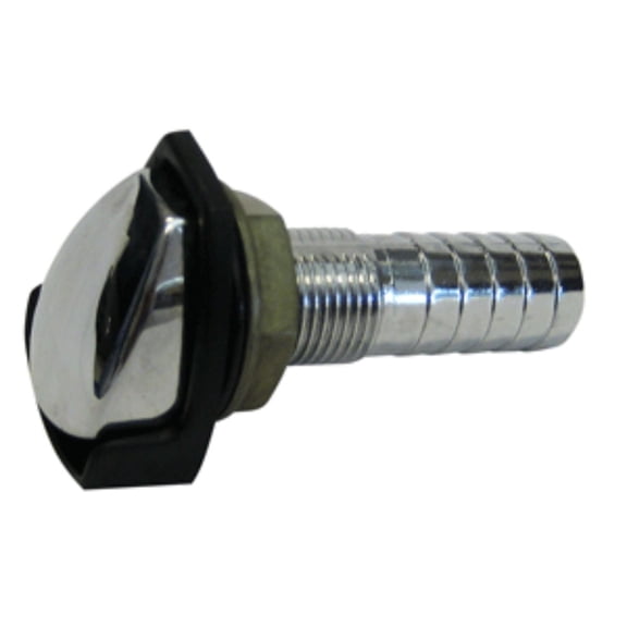 Perko 0506DP4CHR Chrome-Plated Fuel Tank Vent with Black Polymer Splash Guard for 5/8" Hose