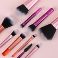 thumbnail image 4 of Set de 10 mini brochas de maquillaje para principiantes con mango de cristal. Incluye brocha portátil, pincel para sombras de ojos y estuche., 4 of 8