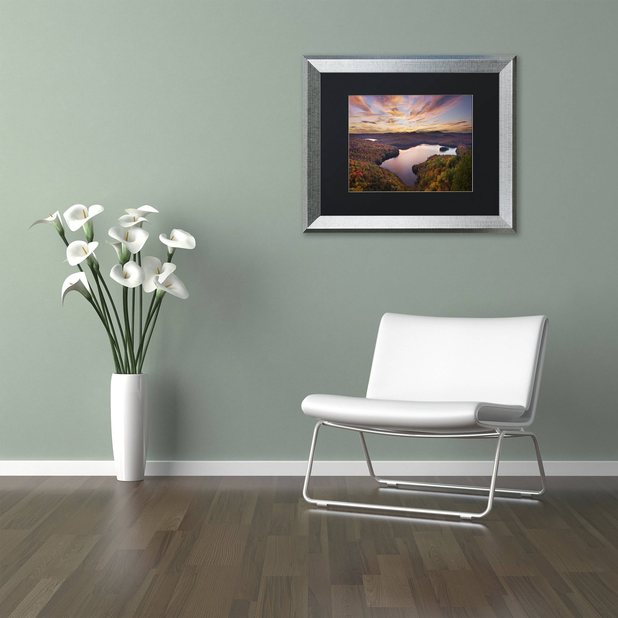 Trademark Fine Art "Autumn Vista" Canvas Art by Michael Blanchette Photography Black Matte, Silver Frame