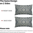 thumbnail image 5 of Dusty Blue Pillow Covers 12x20 Set of 2 Blue Cream Bohemian Ethnic Carpet Boho Style Pattern Decorative Lumbar Throw Pillows Outdoor Rectangle Cushion Cases Farmhouse Decor for Home Sofa Bed, 5 of 6