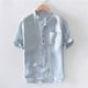 thumbnail image 2 of Camisas Para Hombre Manga Larga Negra Button Stmagen Pocket Short Men's Cotton Men's Button Men's Short Men's Button Men's Block's Short Men's Cotton Men's Blose (Blue, 3XL), 2 of 7