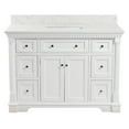 thumbnail image 2 of Sydney 48" Bathroom Vanity with White Cabinet and Engineered Marble Top, 2 of 7