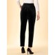 thumbnail image 5 of Pantalón de Terciopelo de Pierna Ancha Elástica con Bolsillos y Cintura Alta Allegra K Negro XL, 5 of 6