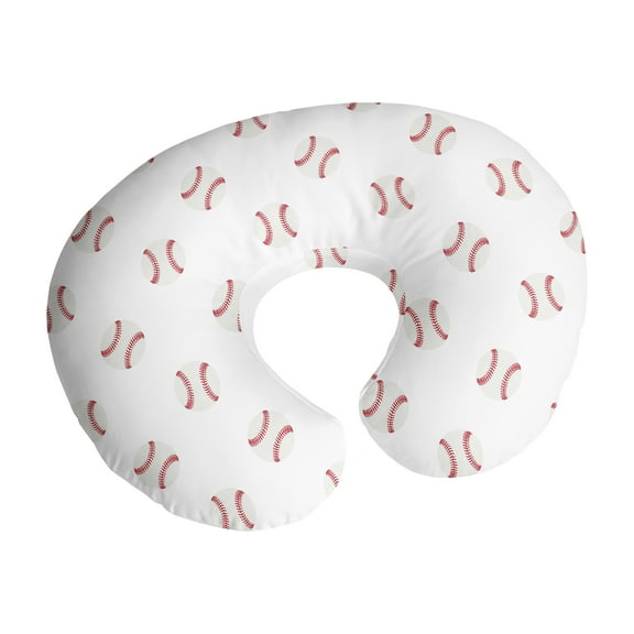 Sweet Jojo Designs Baseball Patch Red and White Nursing Pillow Cover Case (Pillow Not Included)