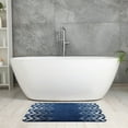 thumbnail image 5 of Unique Bargains 2 Pcs Geometric Patterns Bathroom Mats Absorbent Non-Slip Bath Rugs Blue 16" x 24", 5 of 6