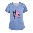 thumbnail image 3 of HAVUITYY Comfort Fit Stretch Scrubs for Women's - Plus Size V-neck Fashion Printed Working Uniform Scrub Top, Nurse Uniform Scrub Tops with Pockets, 3 of 5
