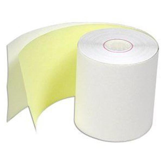 2 Ply WhiteCanary Carbonless Paper Rolls 2.25 in. W x 100 ft