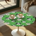 thumbnail image 2 of SEANATIVE 24 x 24 Inch Cocktail Table Cloths Set of 2 Spandex Stretch Round Table Covers Fitted Cocktail Table Topper Cap for Party Bar Pub Tables, St. Patrick's Day Clover Leaf Green Hat Dog, 2 of 7