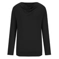 thumbnail image 4 of Scyoekwg Women's Plus Size Tops Round Neck Pleated Tunic Shirts Long Sleeve Solid Color Dressy Casual Blouse Lightweight Tops for Women Trendy Loose Tshirt Blouses (Black,XL), 4 of 6