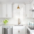 thumbnail image 4 of 10-Sheet Subway Tile Peel and Stick Wall Tiles, Seamless Design Polished Dolomite Kitchen Backsplash, PVC Stick on Tiles for Kitchen, Bathroom, RV, Fireplace, 4 of 5