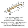 thumbnail image 4 of Amerock Granby 6-5/16 inch Center-to-Center Champagne Bronze Cabinet Pull, 25 Pack, 4 of 5
