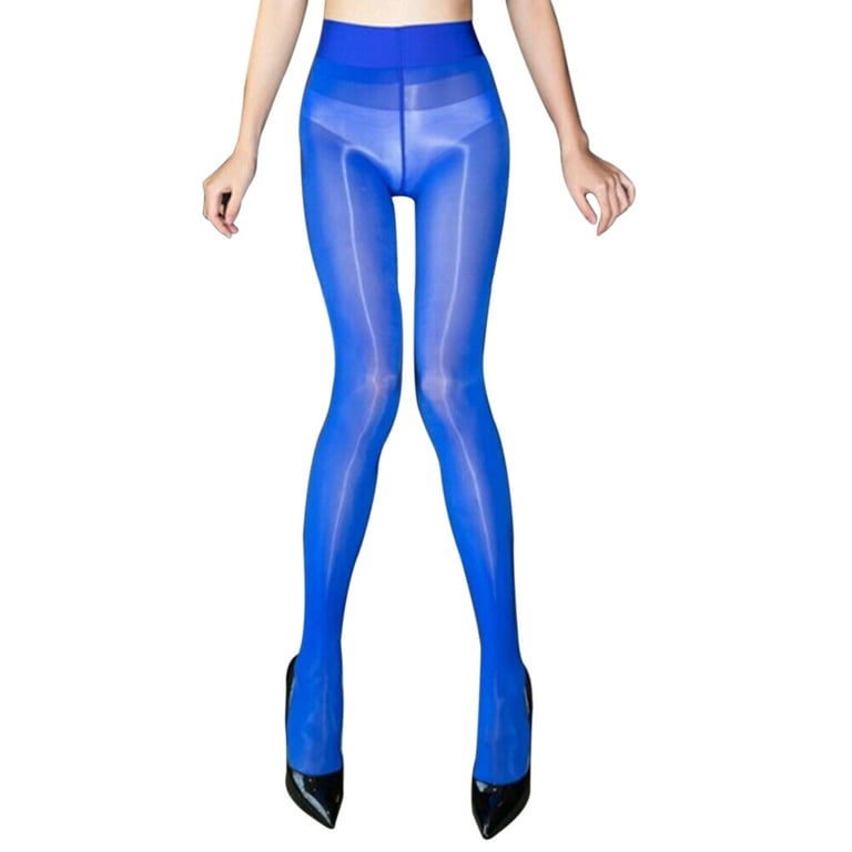 Puloru Women Shiny Transparent Tights, Oil Glossy Sheer Ultra Thin Pantyhose  