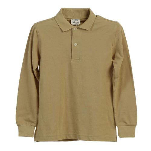 khaki long sleeve polo