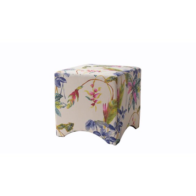 Isaac Accent Cube Ottoman Multicolored Off-White/Floral