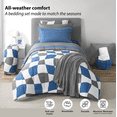 thumbnail image 4 of 14pc College Dorm Essentials Bundle, Twin-XL, Reversible Bed in a Bag Comforter Set, Navy Checker, 4 of 18