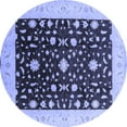thumbnail image 1 of Ahgly Company Indoor Round Oriental Blue Traditional Area Rugs, 5' Round, 1 of 4