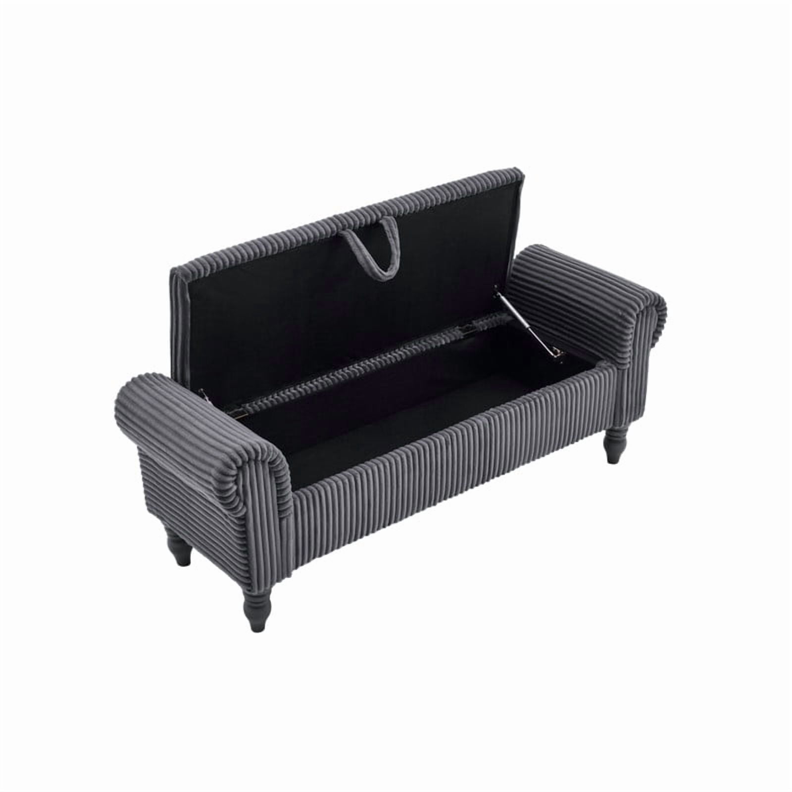 51.5'' Storage Ottoman Bench, Upholstered Storage Benches for Bedroom, End of Bed Storage Bench, Window Benches for Foot of Bed