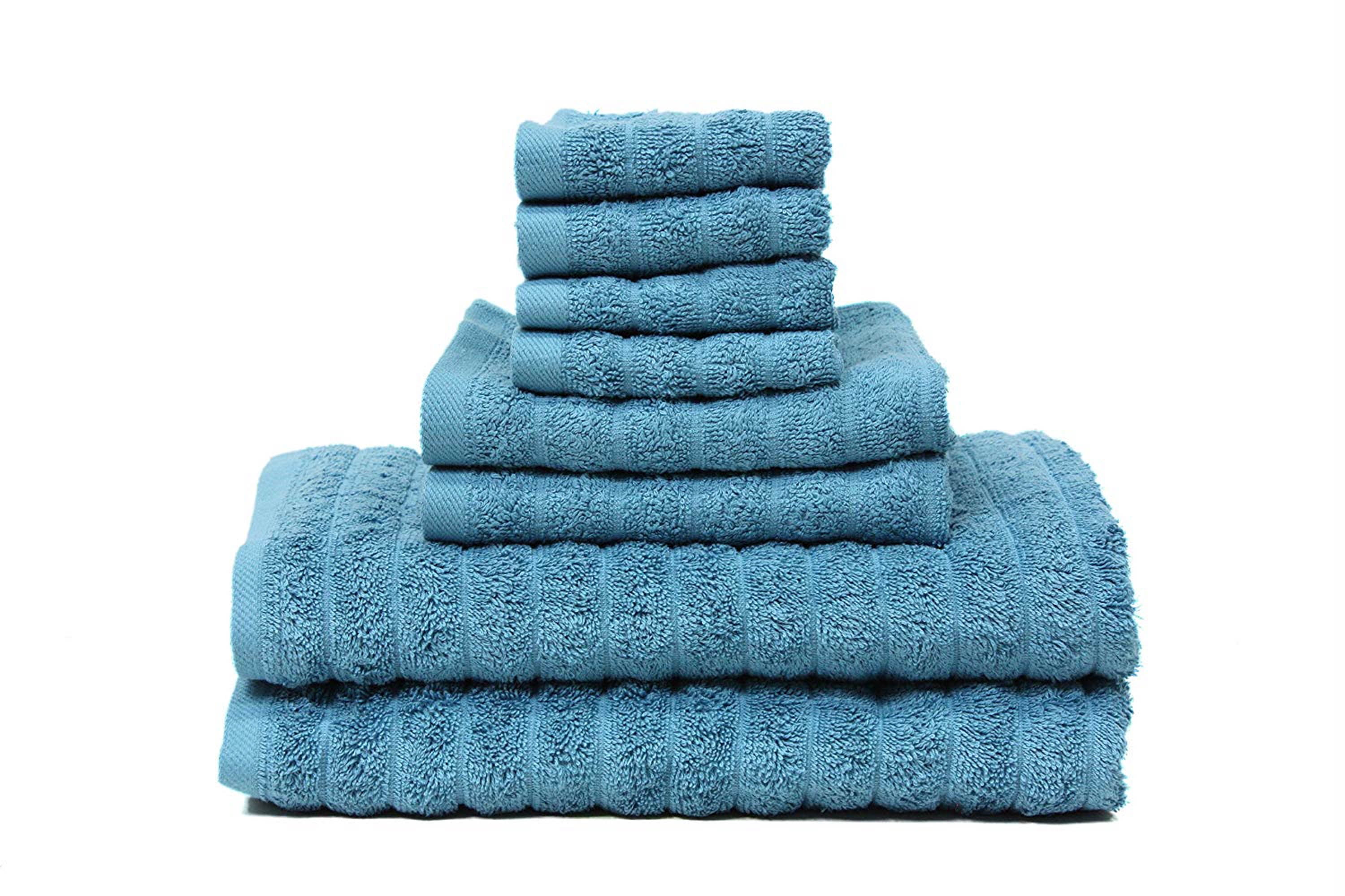 Premium 8 Piece Cotton Bath Towel Set, Hedge Green - Walmart.com