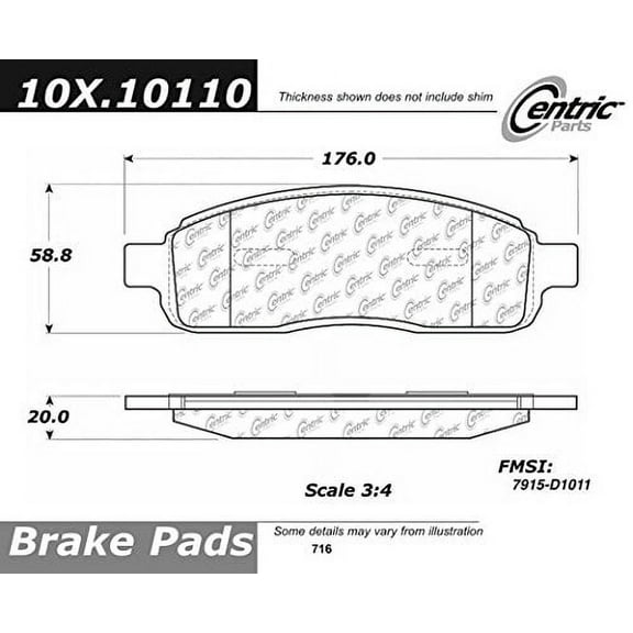 Centric Parts Disc Brake Pad P/N:102.10110