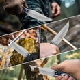 thumbnail image 6 of Plys Outdoor Hunting Knife for Men Full Tang High Carbon Stainless Steel Tactical Survival Knives with Wood Handle, Fixed Blade, Leather Sheath, 6 of 6
