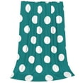 thumbnail image 2 of Honeii Teal And White Polka Dot Print Fleece Blanket - Throw Blanket for Bed, Sofa, Couch, Camping, and Travel , Microplush Ultra Soft Warm Blanket-40"x30", 2 of 7