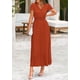 thumbnail image 3 of Vestido largo PRETTYGARDEN para verano de 2025, casual, cuello en V, con volantes, 3 of 8