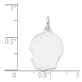 thumbnail image 3 of 14k White Gold Plain Medium Facing Left Engravable Boy Charm, 3 of 3